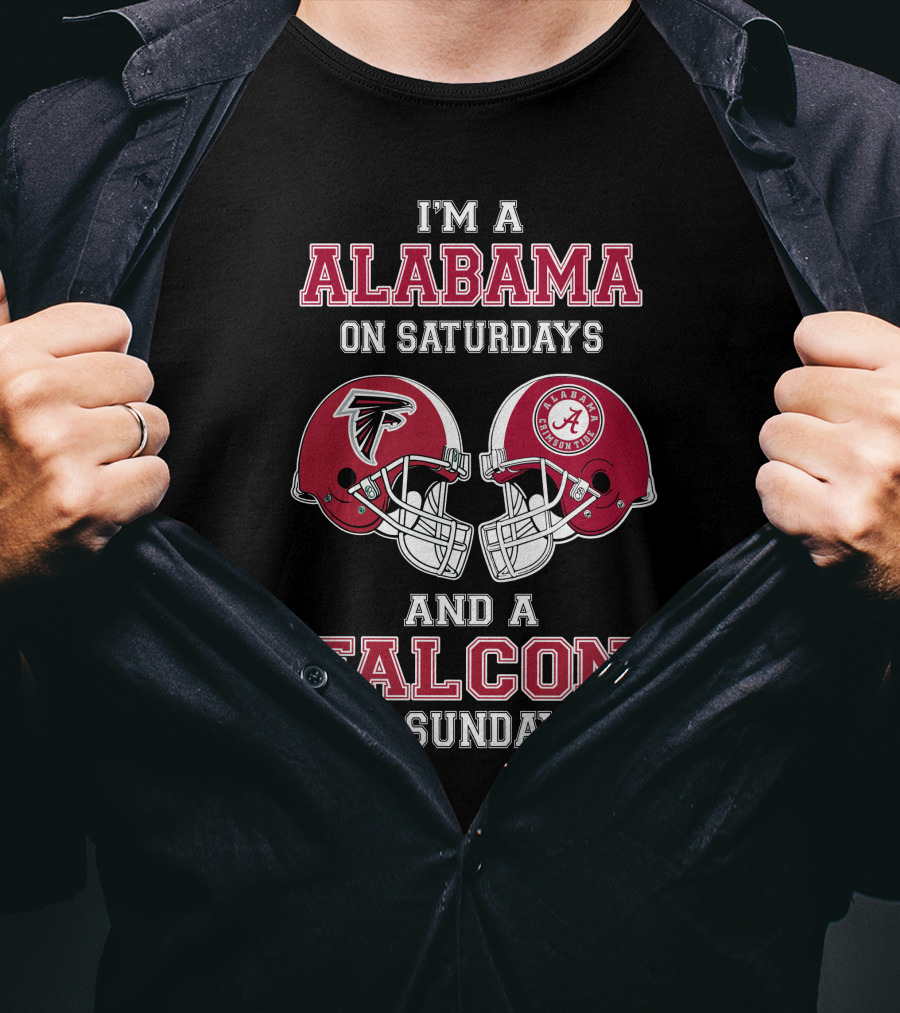 Alabama Saturdays Falcons Sundays Football Helmets T-Shirt