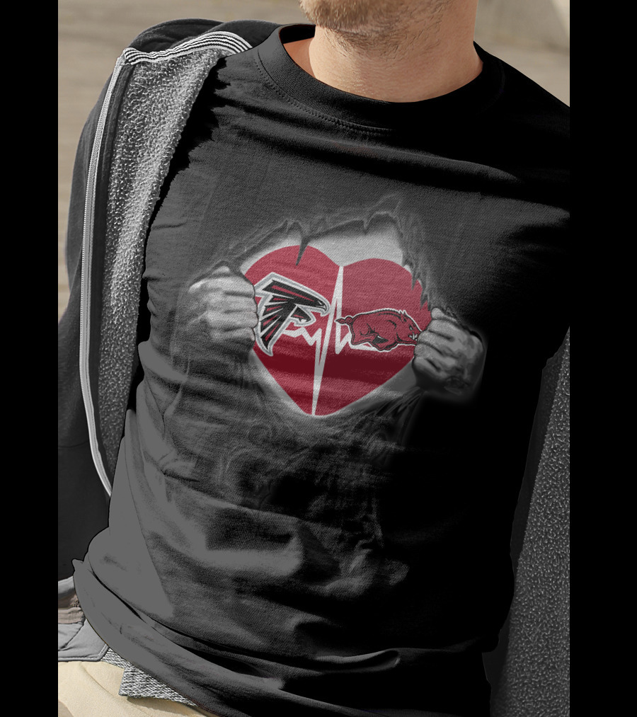 Falcons Razorbacks Heartbeat T-Shirt