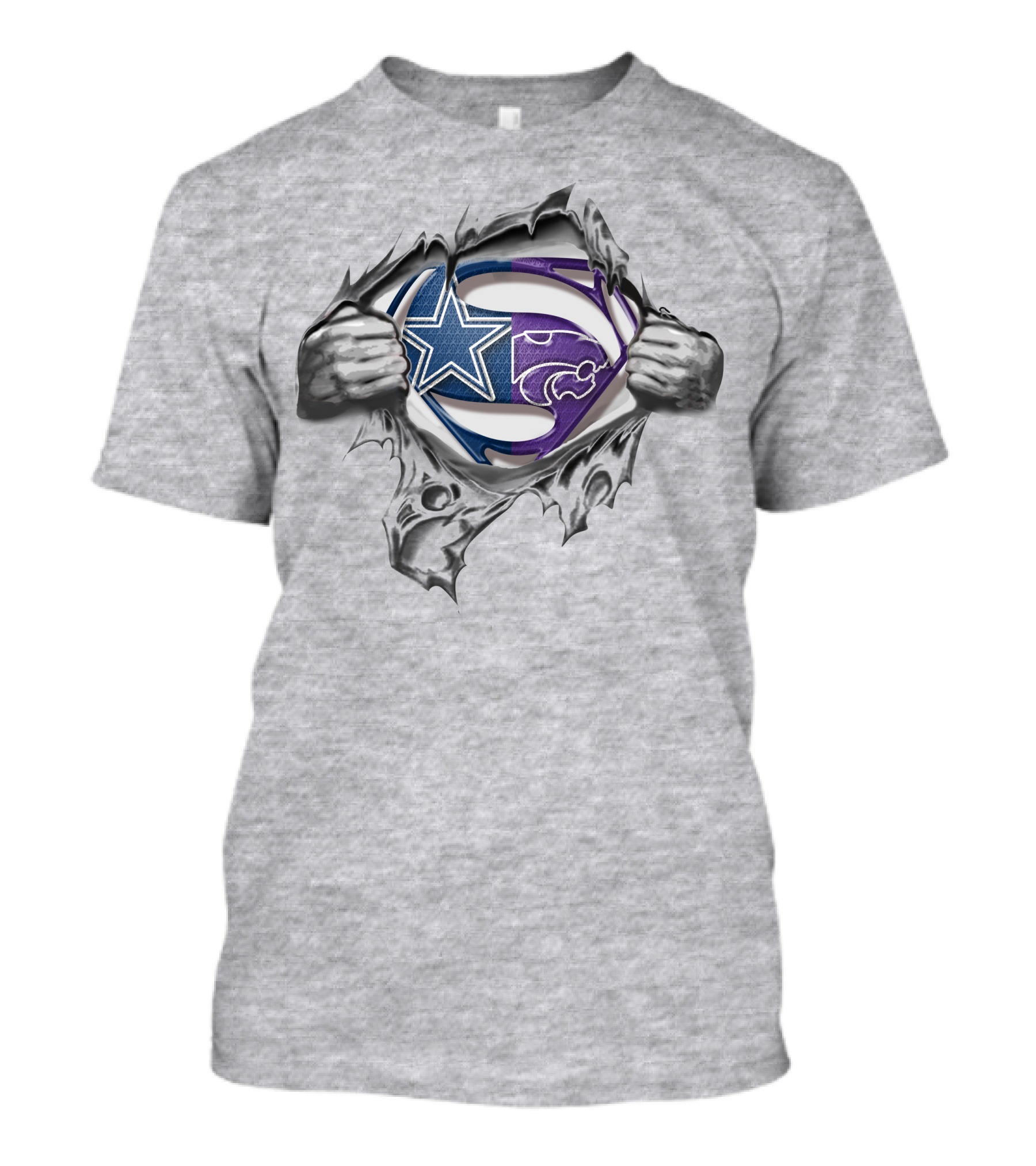 Cowboys Kansas State Wildcats Superman Logo Fusion T-Shirt