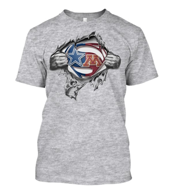 Cowboys Minnesota Golden Gophers Superman Logo Rip T-Shirt