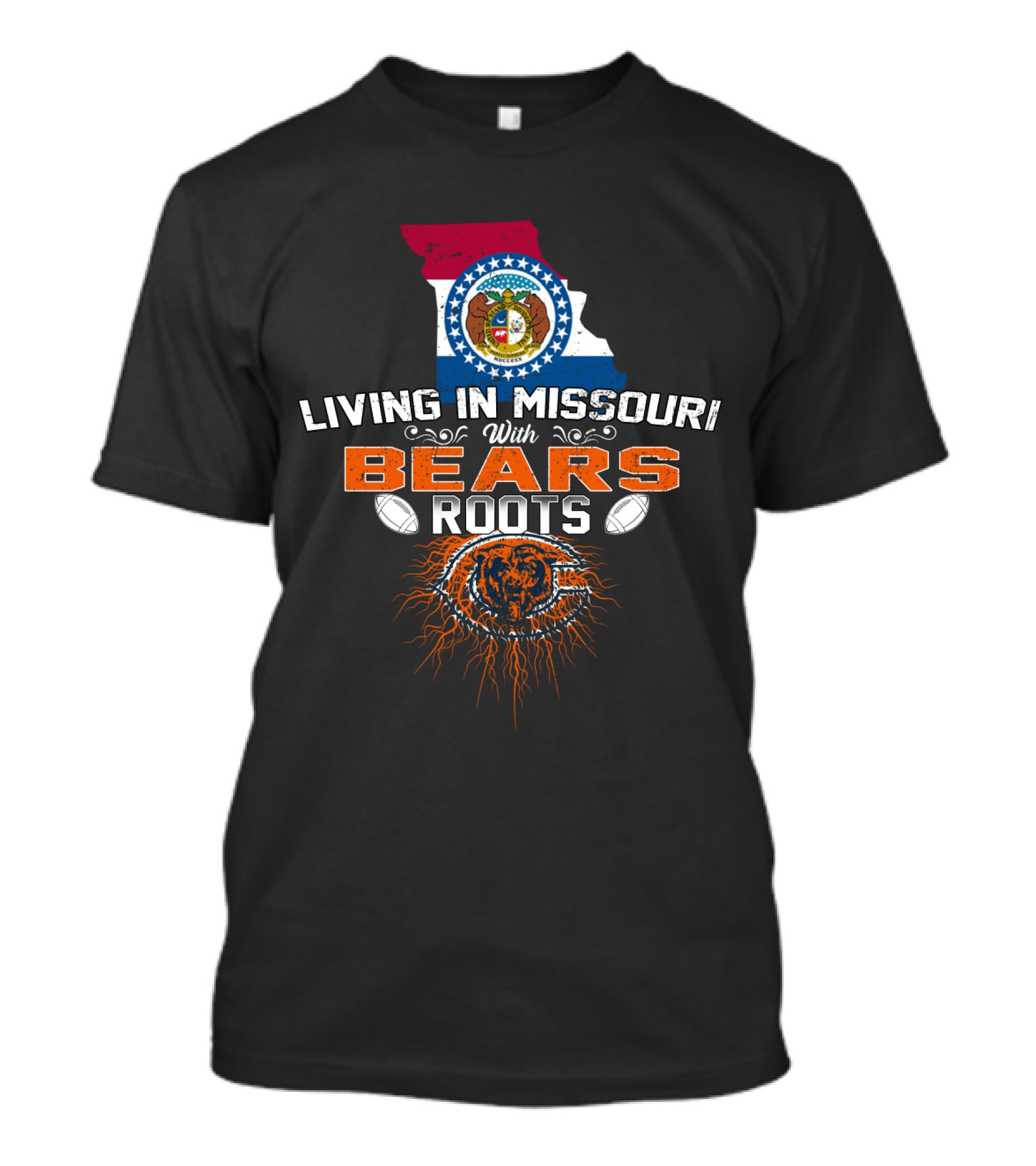 Living In Missouri With Bears Roots Football Heritage T-Shirt
