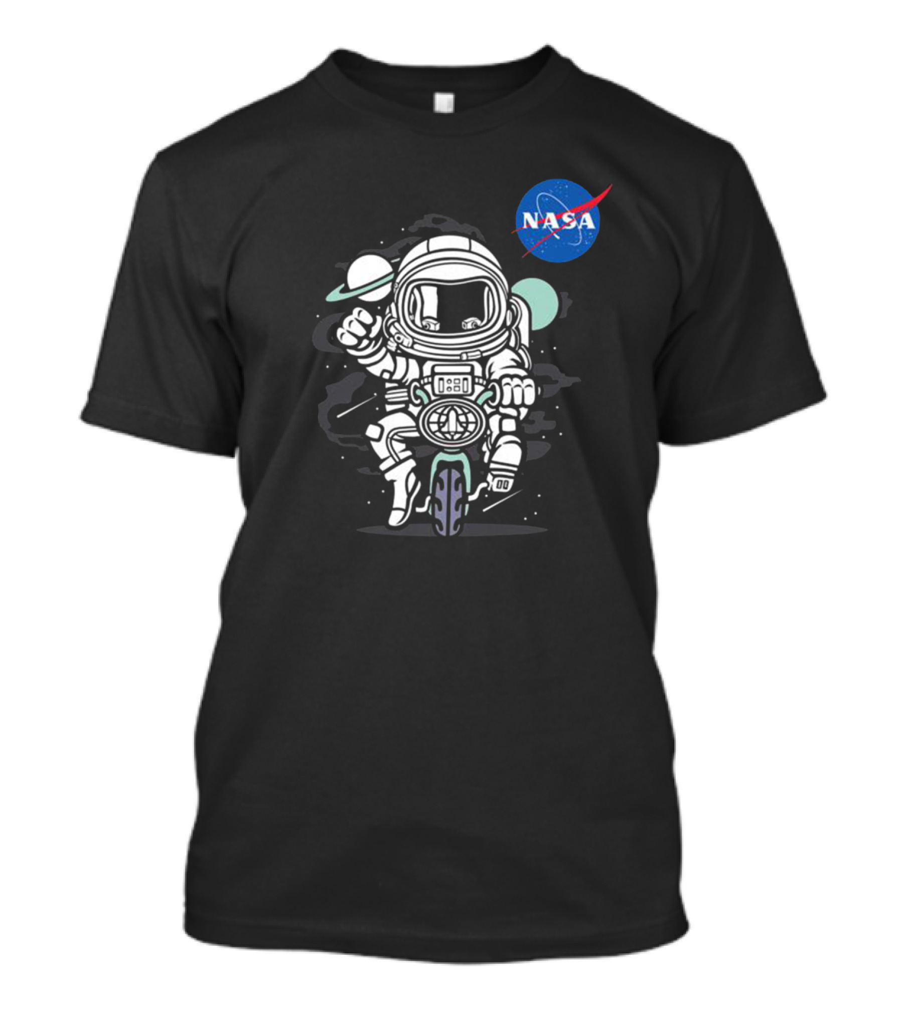 NASA Astronaut Biker Adventure In Space T-Shirt