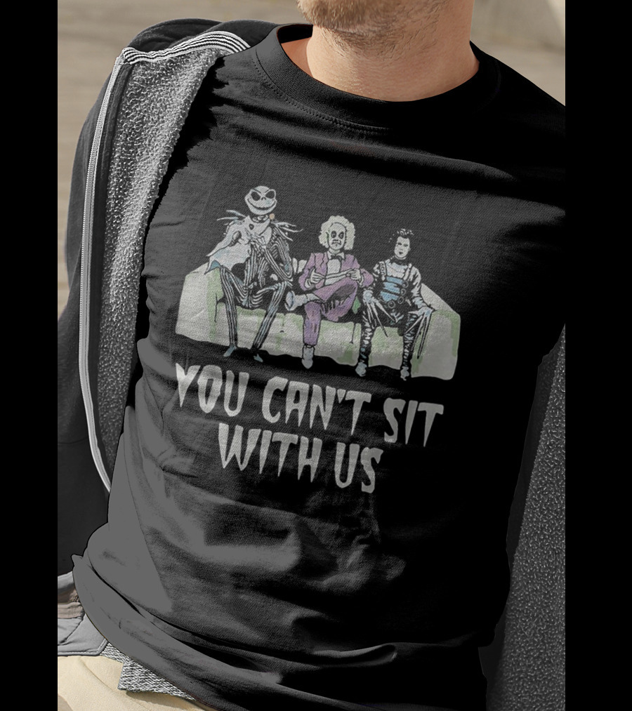 Beetlejuice Edward Jack Skellington Sit With Us Scene T-Shirt