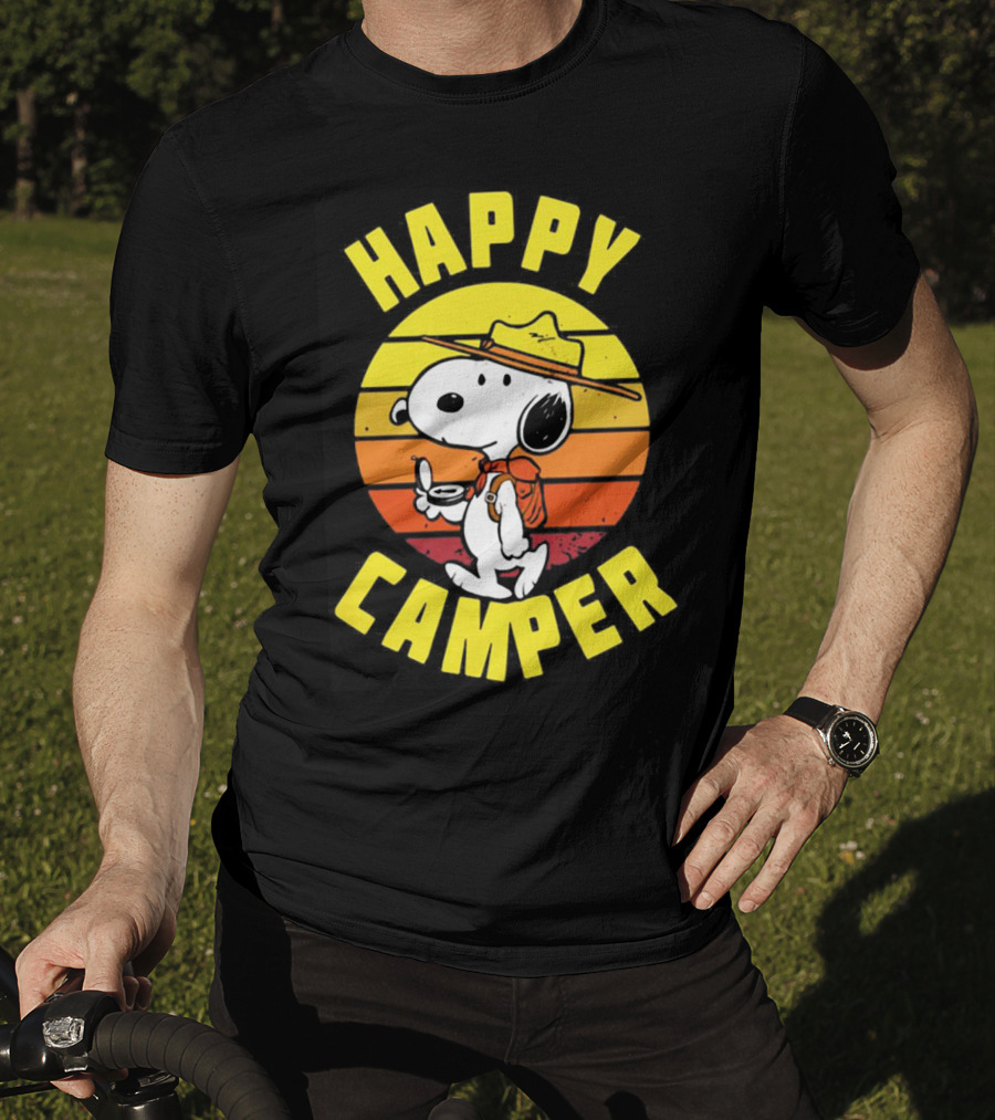 Snoopy Happy Camper Vintage Sunset Peanuts T-Shirt