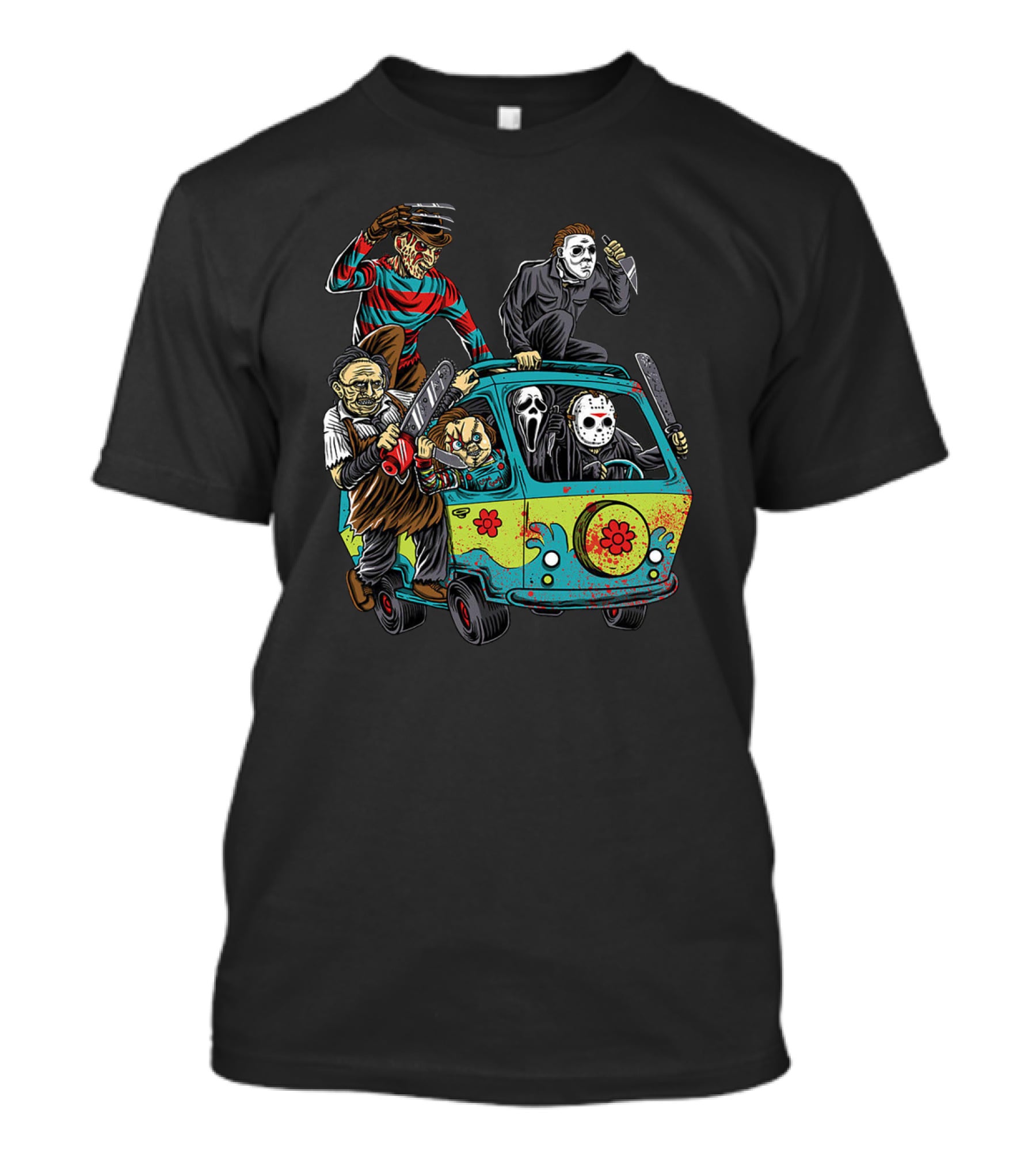 The Massacre Machine Horror Icons Funny Movie Mashup T-Shirt