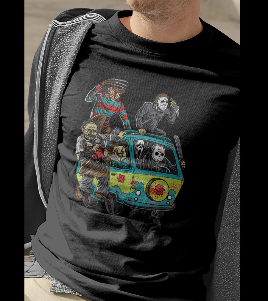 The Massacre Machine Horror Icons Funny Movie Mashup T-Shirt