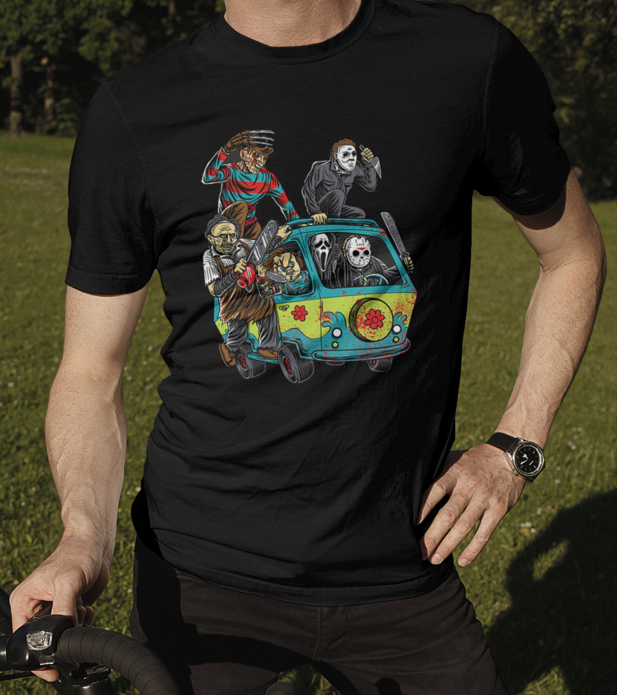 The Massacre Machine Horror Icons Funny Movie Mashup T-Shirt