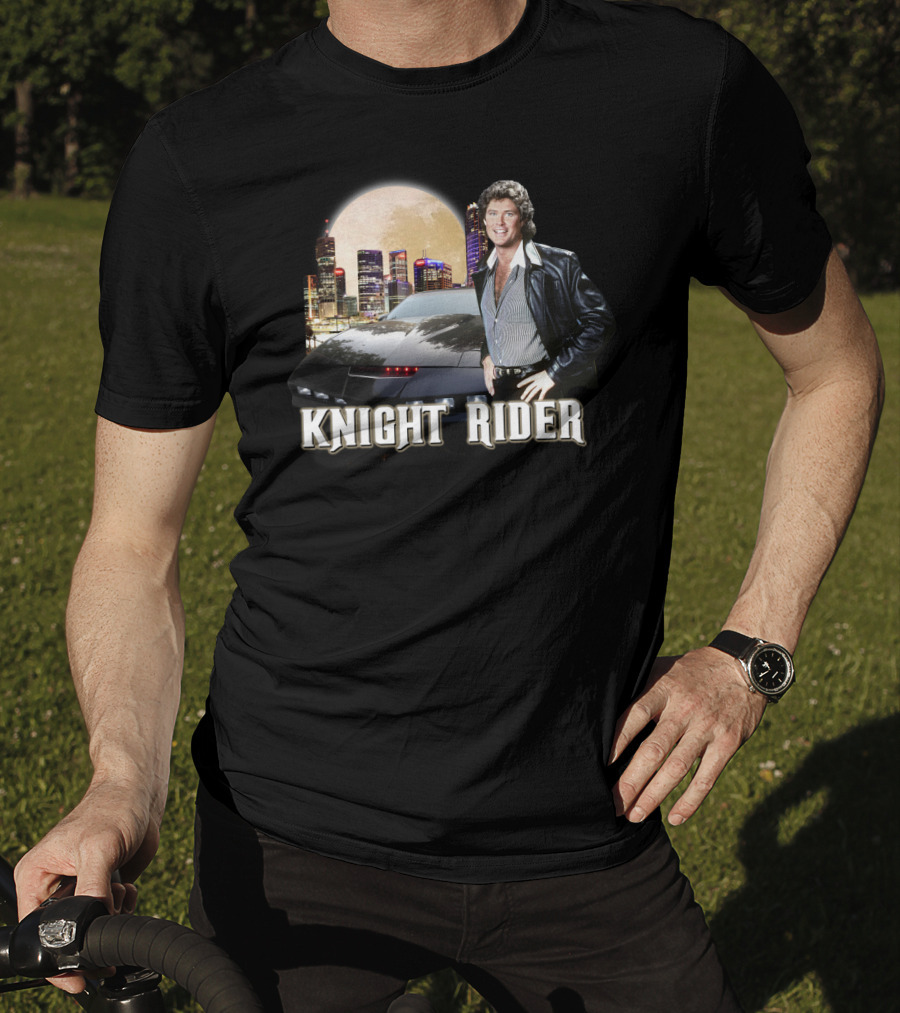 Knight Rider PNR05 Classic Retro TV Show Moonlit Cityscape T-Shirt