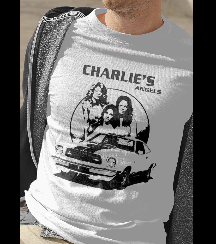 CHARLIE'S ANGELS Retro Classic Car And Trio T-Shirt
