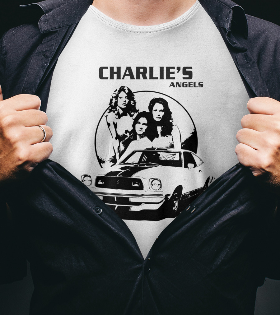 CHARLIE'S ANGELS Retro Classic Car And Trio T-Shirt
