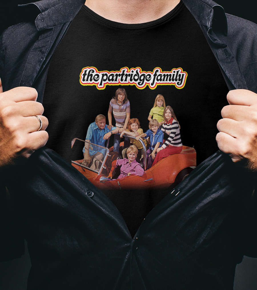 The Partridge Family Iconic Group In Red Car Image T-Shirt
