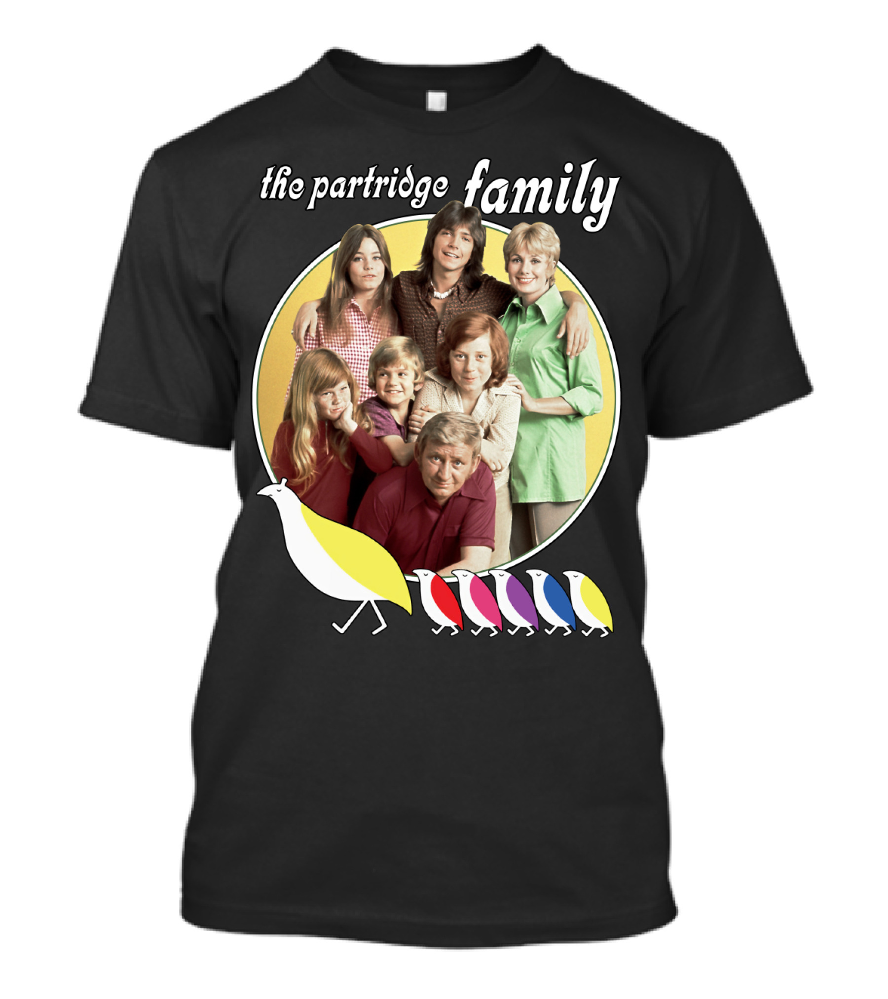 The Partridge Family Yellow Circle Five Birds T-Shirt