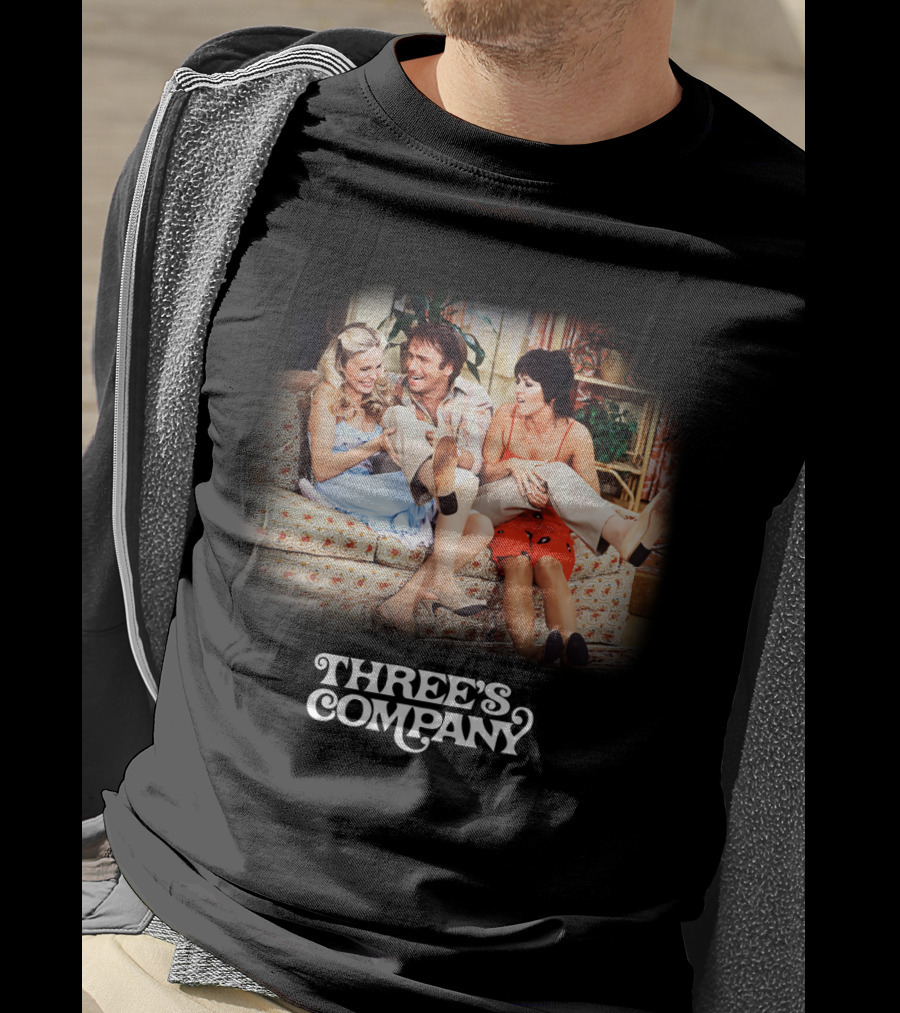 Three's Company Sitcom Cast On Floral Sofa T-Shirt