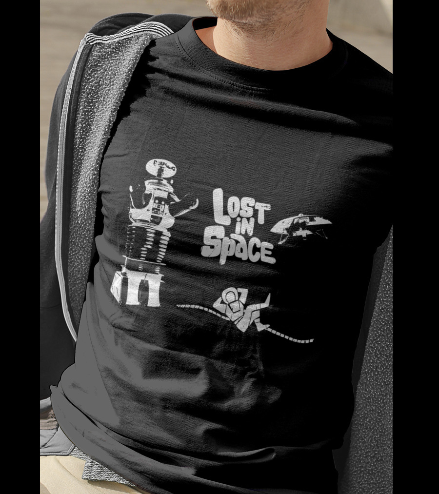 Lost In Space Robot Astronaut And Spaceship T-Shirt