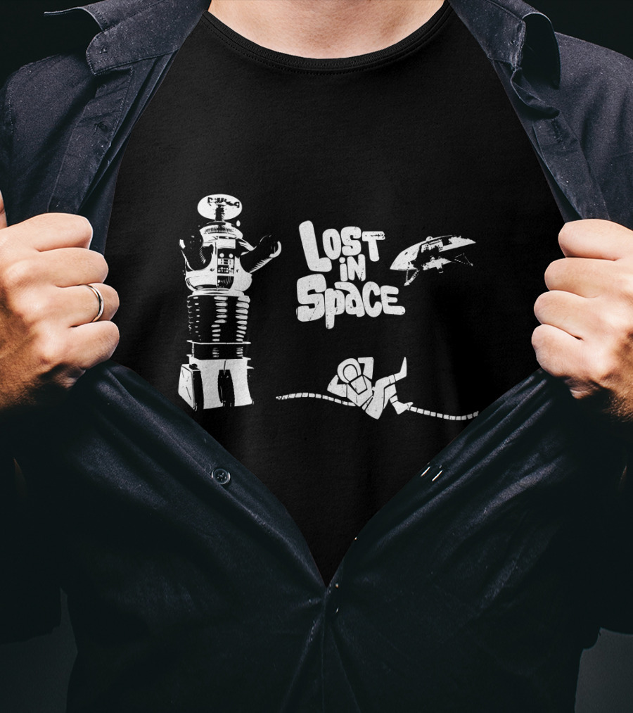 Lost In Space Robot Astronaut And Spaceship T-Shirt