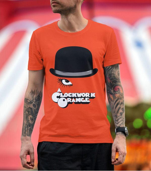 Premium T-Shirt: A Clockwork Orange Bowler Hat and Eyelash T-Shirt A Clockwork Orange Bowler Hat and Eyelash T-Shirt