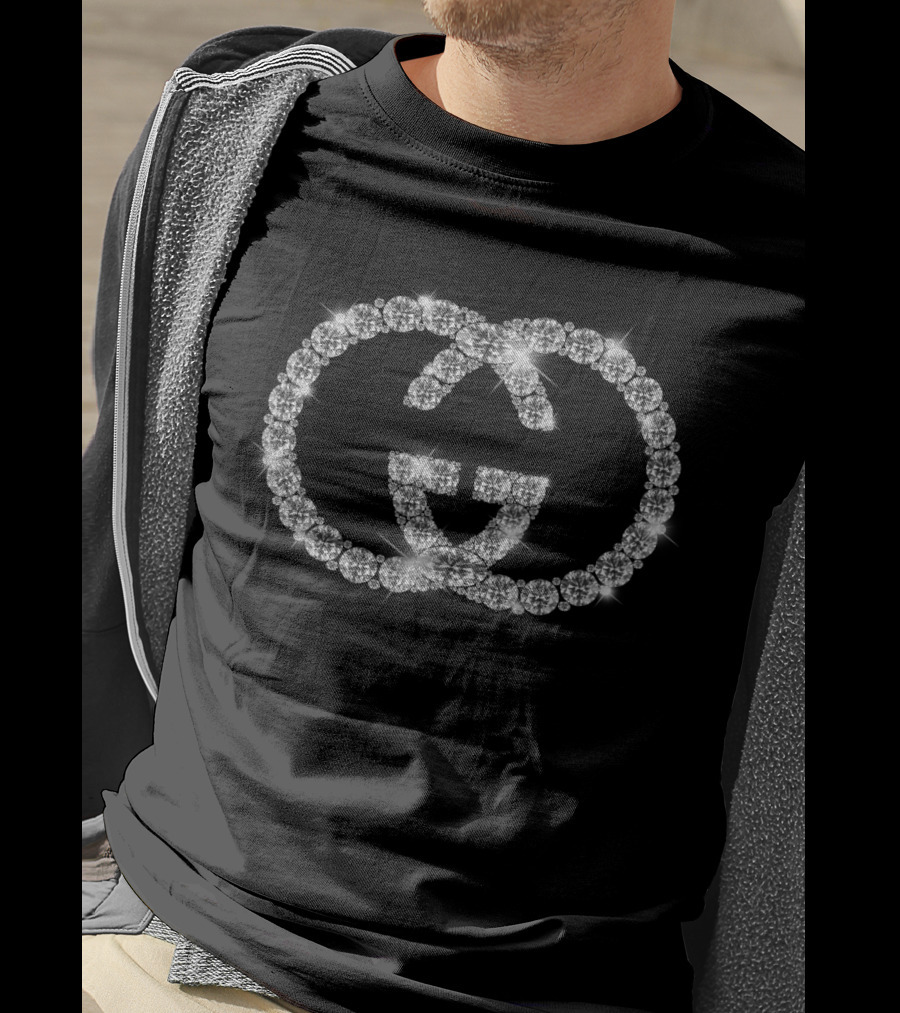 GCGC Crystal Embellished Double G T-Shirt