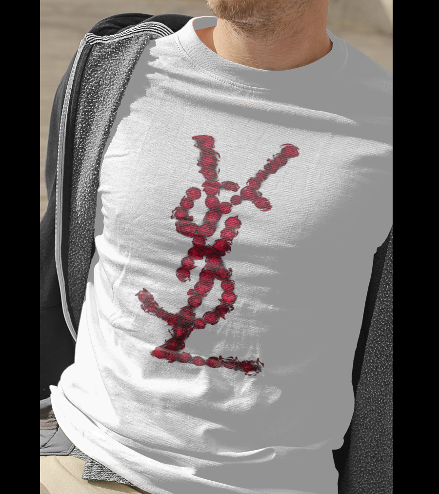 YSL Red Rose Logo T-Shirt