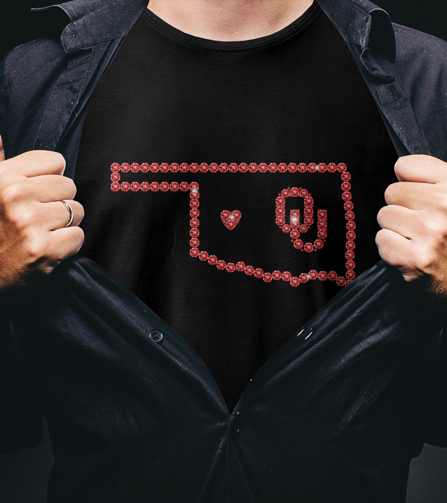 Sooners OU Love Oklahoma Red Crystals T-Shirt