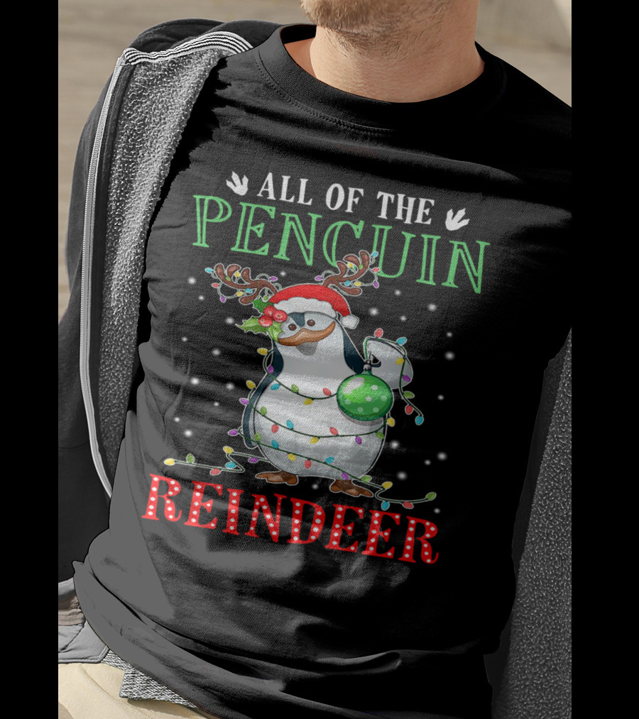 All Of The Penguin Reindeer Christmas Lights T-Shirt