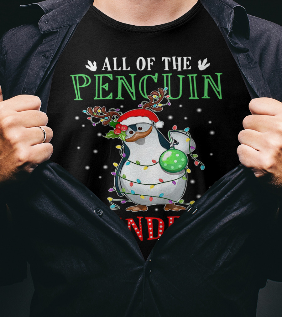 All Of The Penguin Reindeer Christmas Lights T-Shirt
