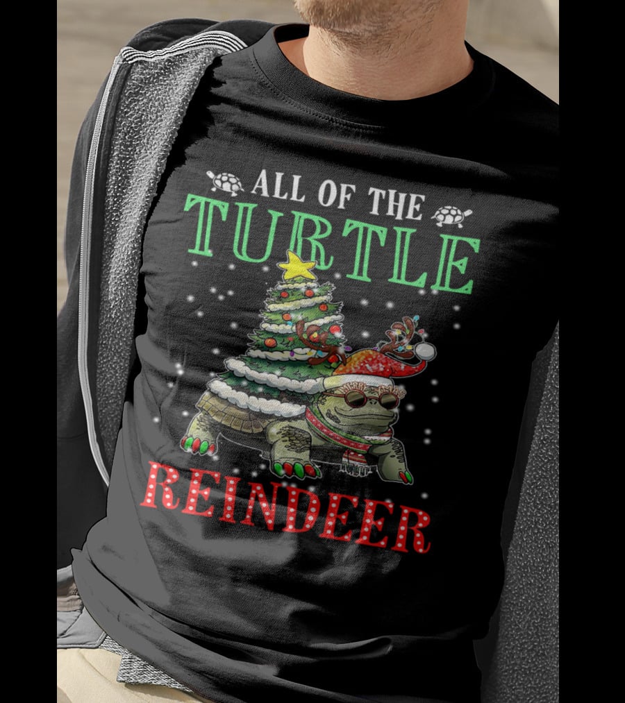 All Of The Turtle Reindeer Christmas Tree Snowflake T-Shirt