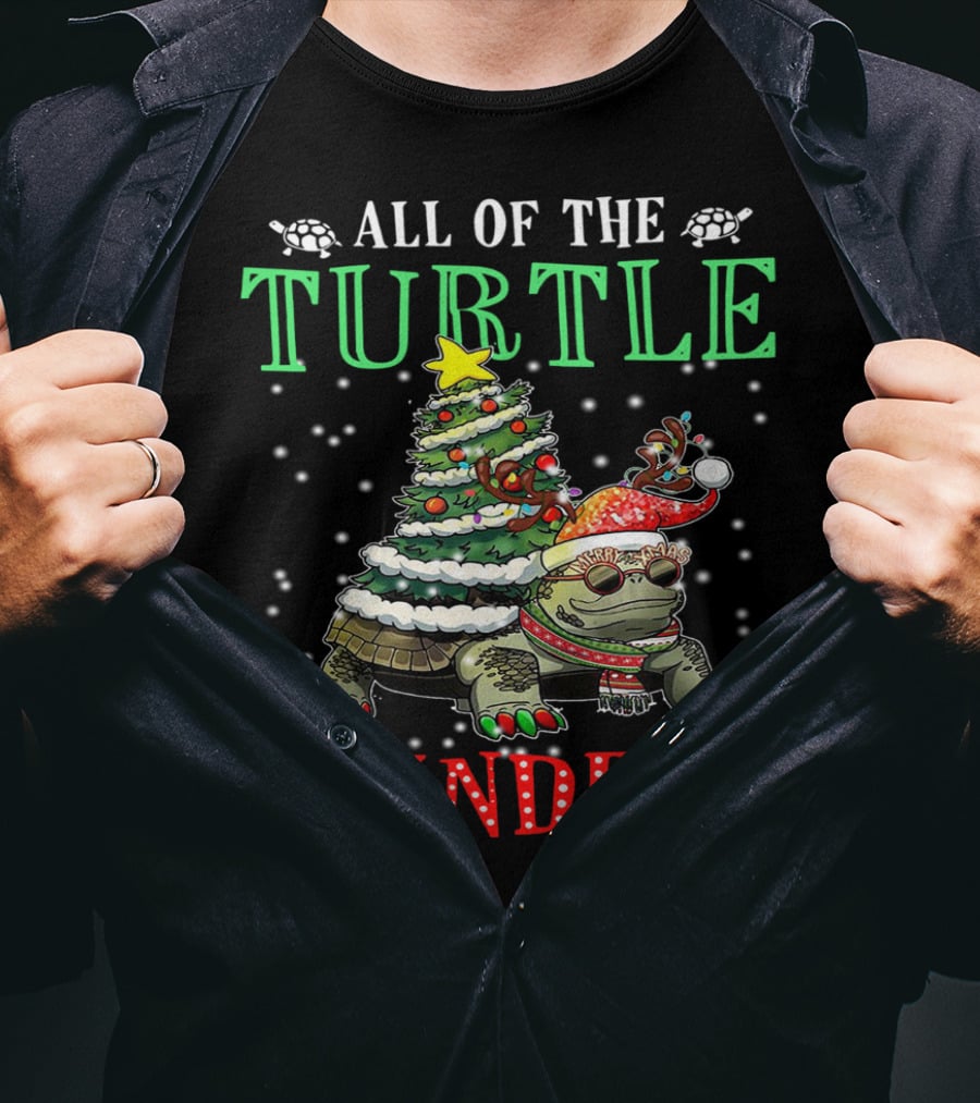 All Of The Turtle Reindeer Christmas Tree Snowflake T-Shirt
