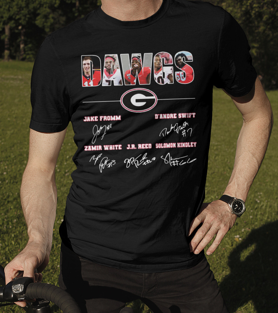 DAWGS Jake Fromm D'Andre Swift Zamir White J.R. Reed Solomon Kindley Georgia Football T-Shirt