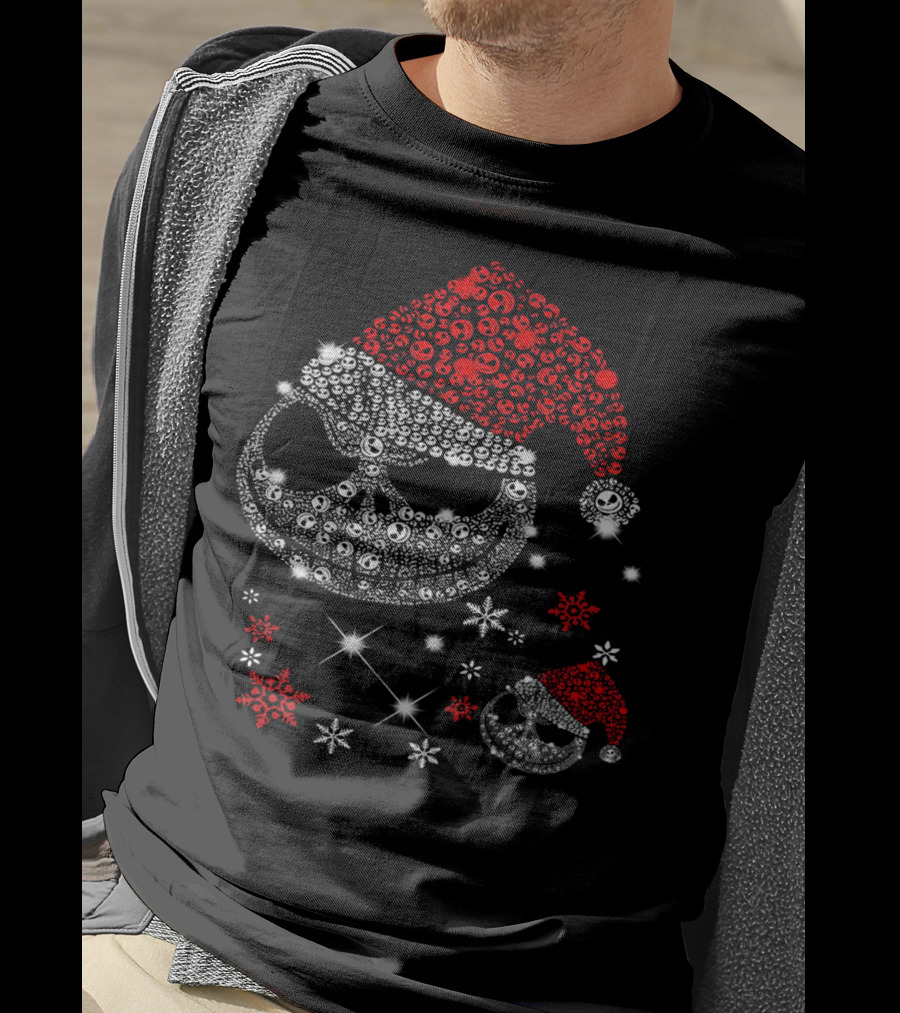 Santa Jack Skellington Christmas Diamond Snowflakes T-Shirt