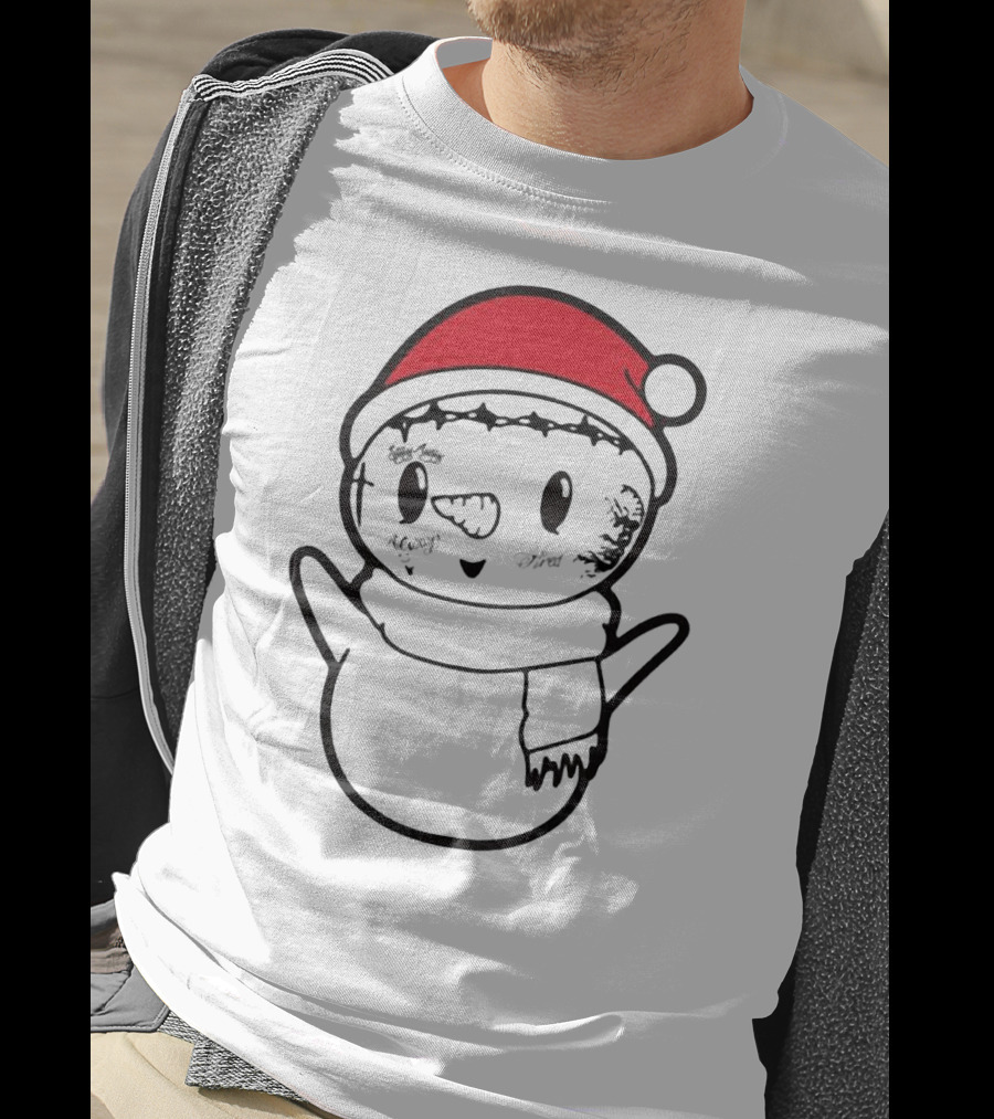 Post Malone Snowman Christmas Santa Tattoo Face T-Shirt