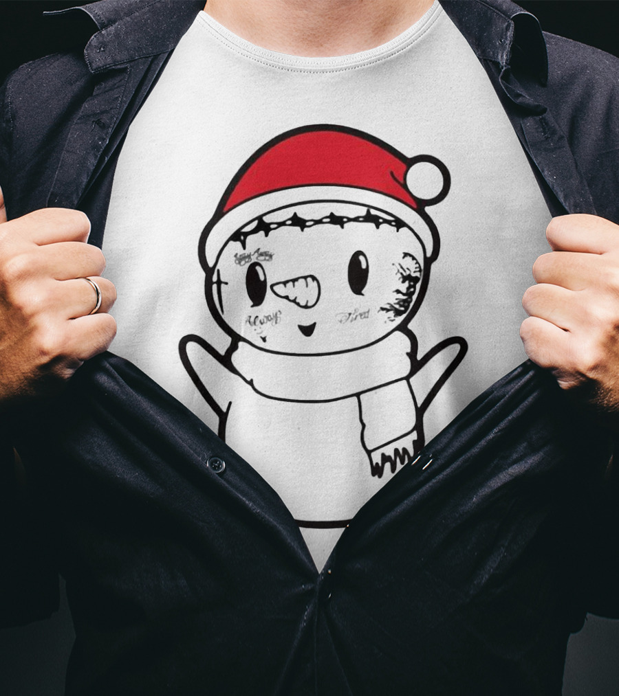 Post Malone Snowman Christmas Santa Tattoo Face T-Shirt