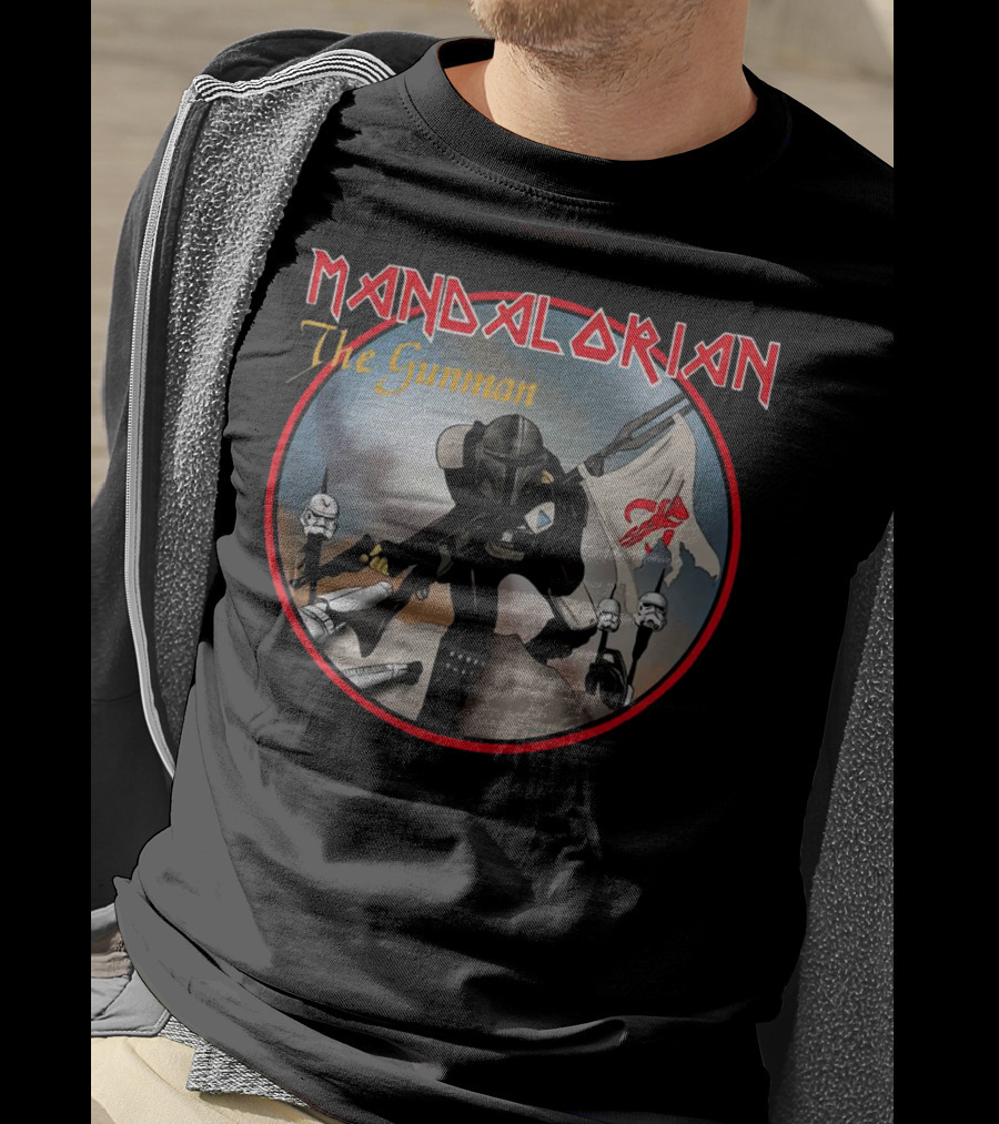 Mandalorian The Gunman Warrior With Imperial Helmets And Banner T-Shirt