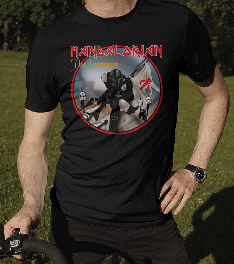 Mandalorian The Gunman Warrior With Imperial Helmets And Banner T-Shirt
