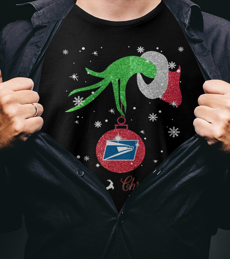 Merry Christmas Grinch Holding USPS T-Shirt