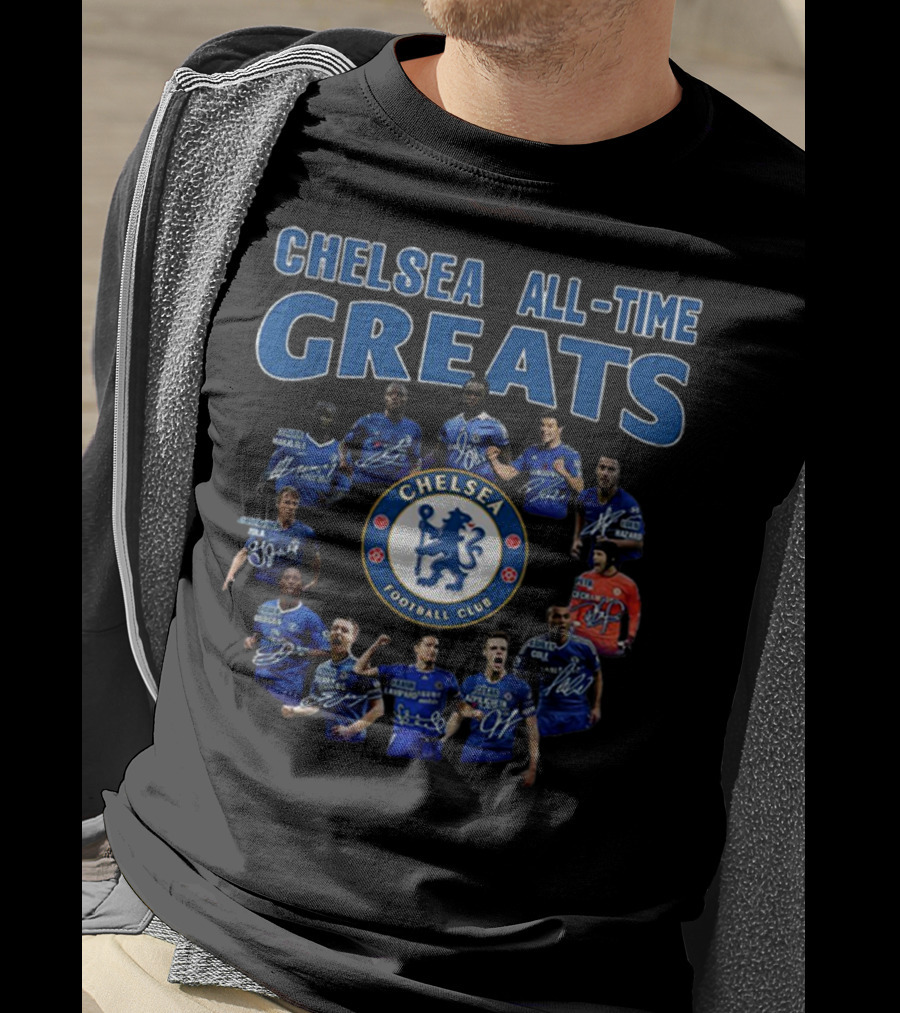 Chelsea All-Time Greats Players Signatures Chelsea Football Club T-Shirt