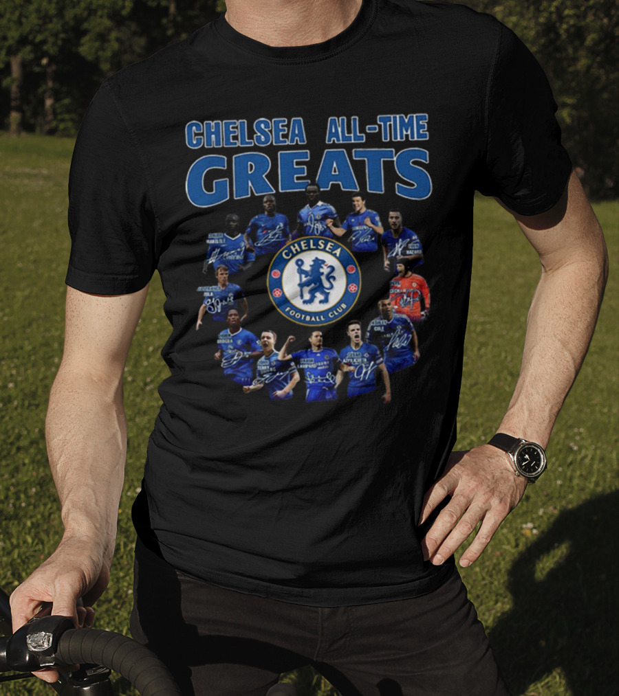 Chelsea All-Time Greats Players Signatures Chelsea Football Club T-Shirt