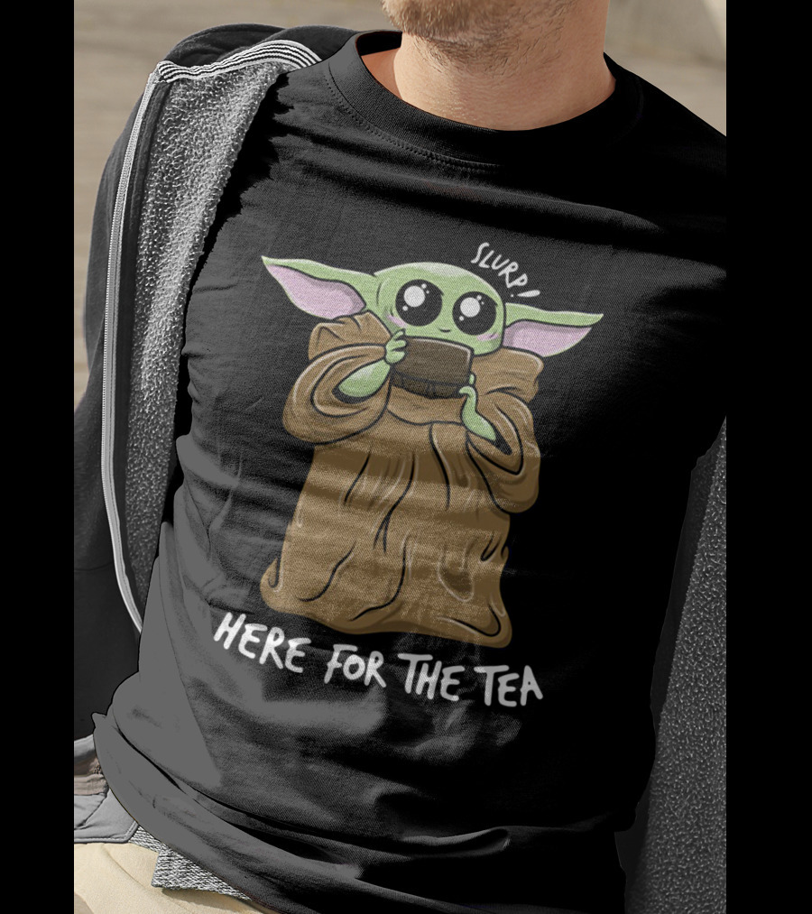 Baby Yoda Kawaii Slurp Here For The Tea Meme T-Shirt