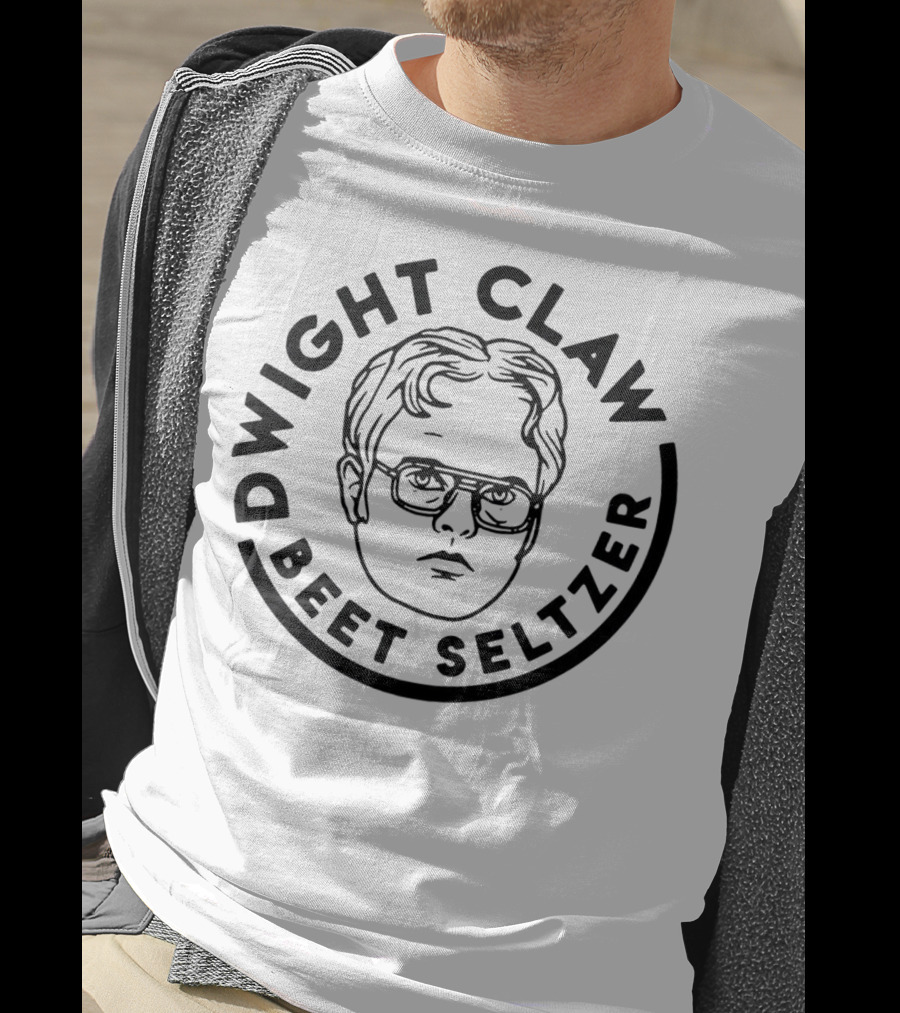 Dwight Claw Beet Seltzer Schrute Face Drawing T-Shirt