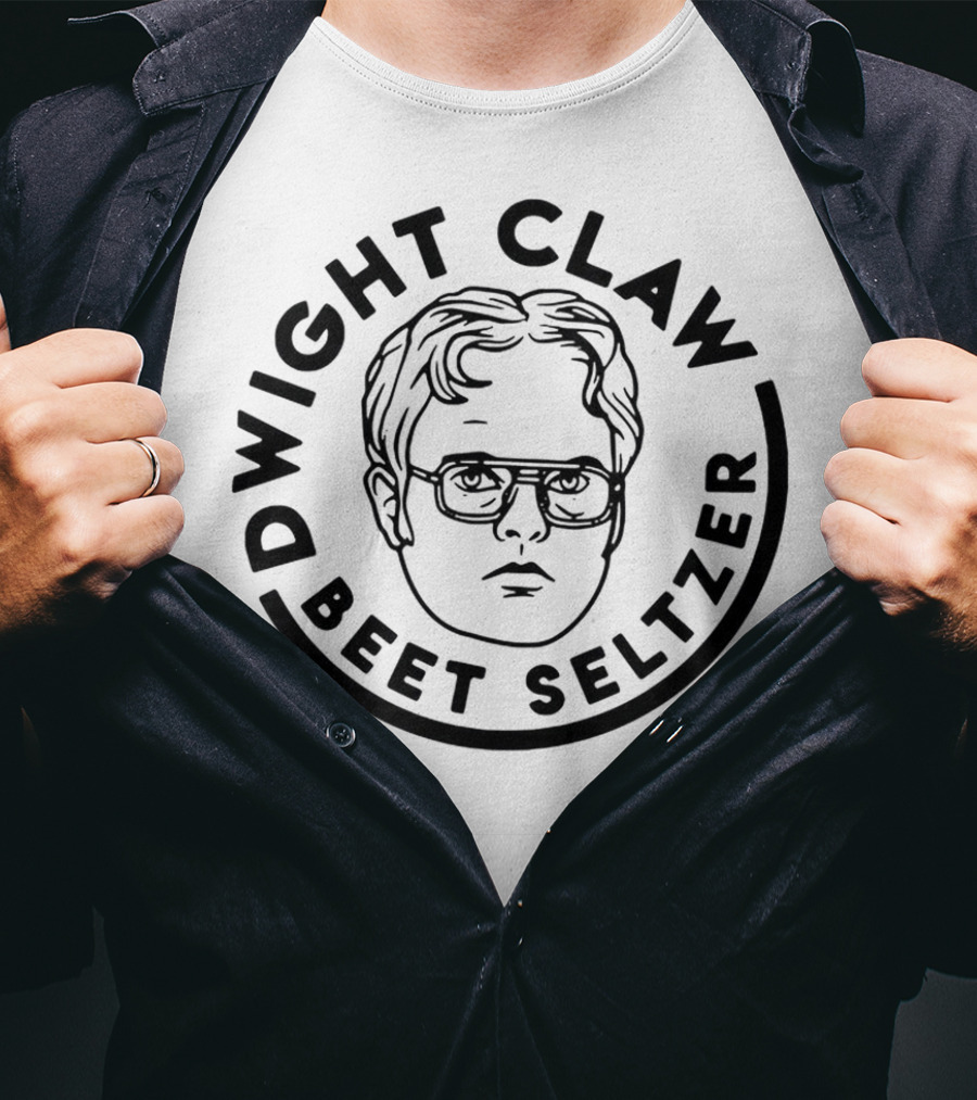 Dwight Claw Beet Seltzer Schrute Face Drawing T-Shirt
