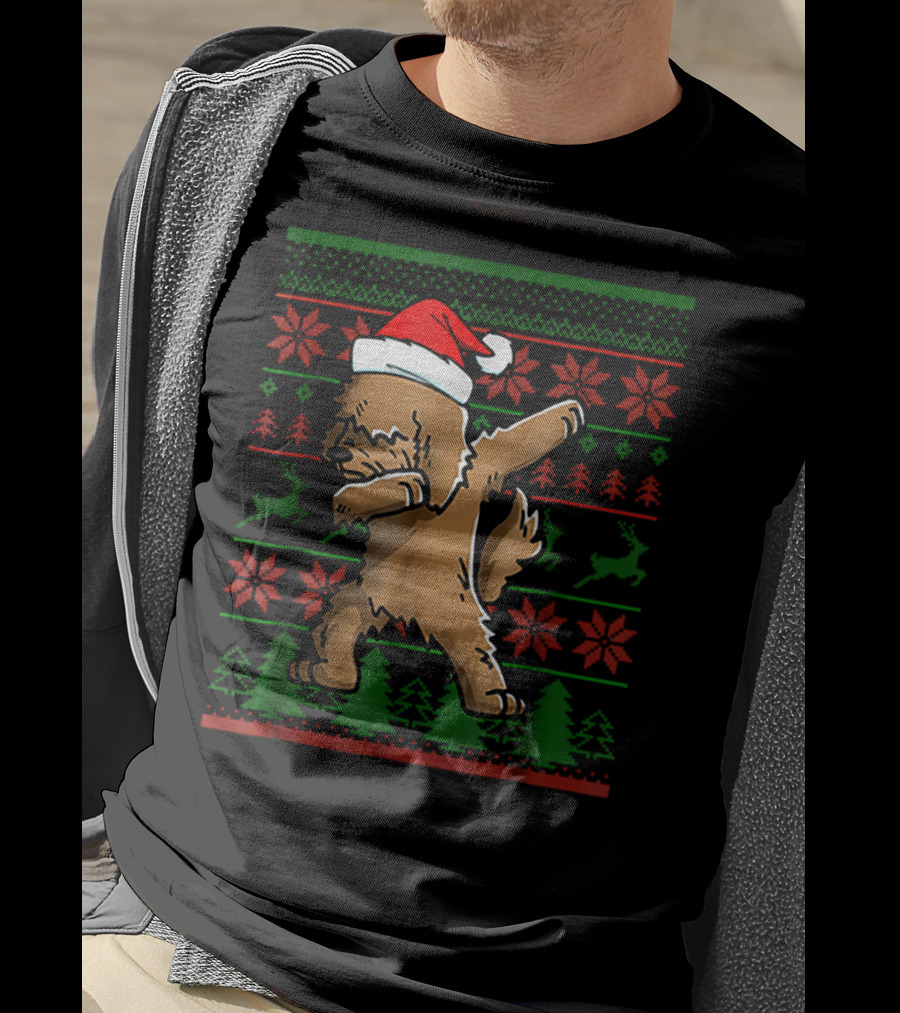Goldendoodle Dabbing Santa Christmas Sweater Holiday T-Shirt