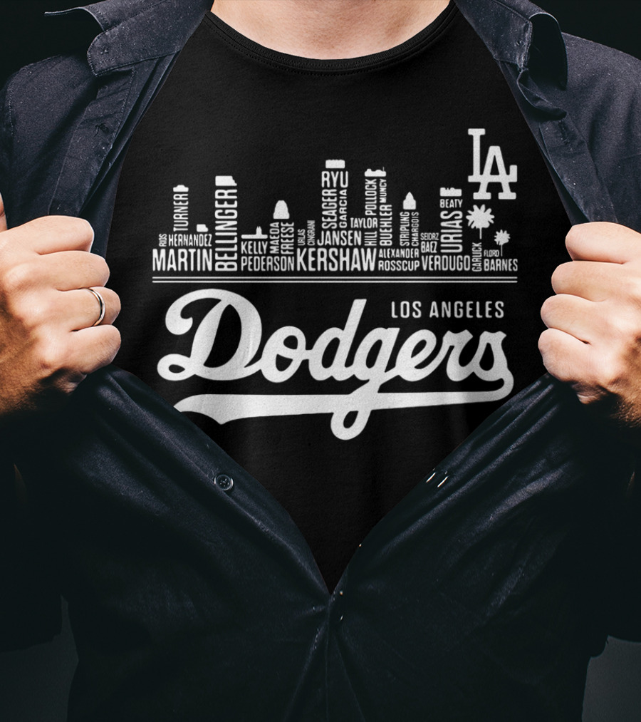 Los Angeles Dodgers Kershaw Bellinger Ramirez Pederson Seager Jansen Ryu Hernandez Urias Stripling Verdugo Taylor Martinez T-Shirt
