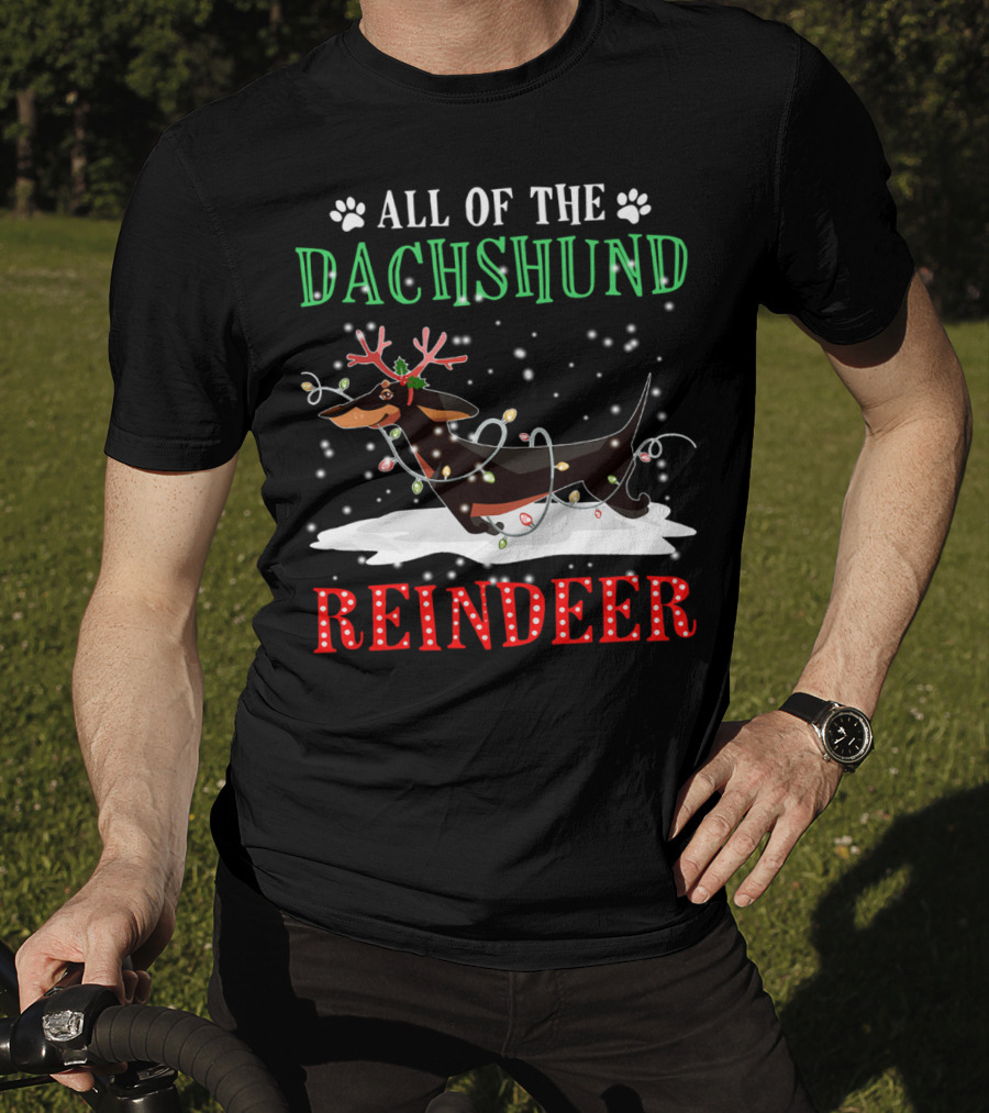 All Of The Dachshund Reindeer T-Shirt
