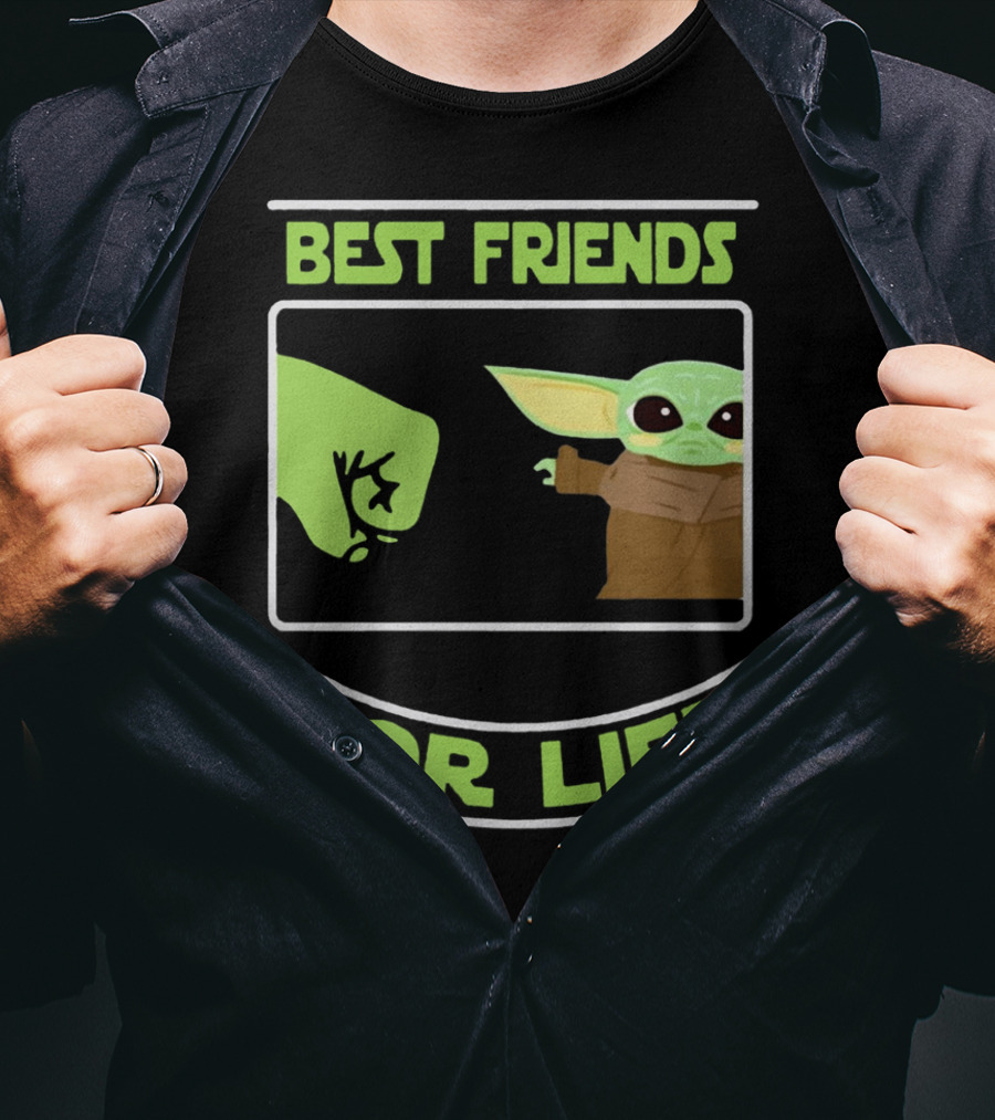 Best Friends For Life Baby Yoda Fist Bump Iconic Meme T-Shirt