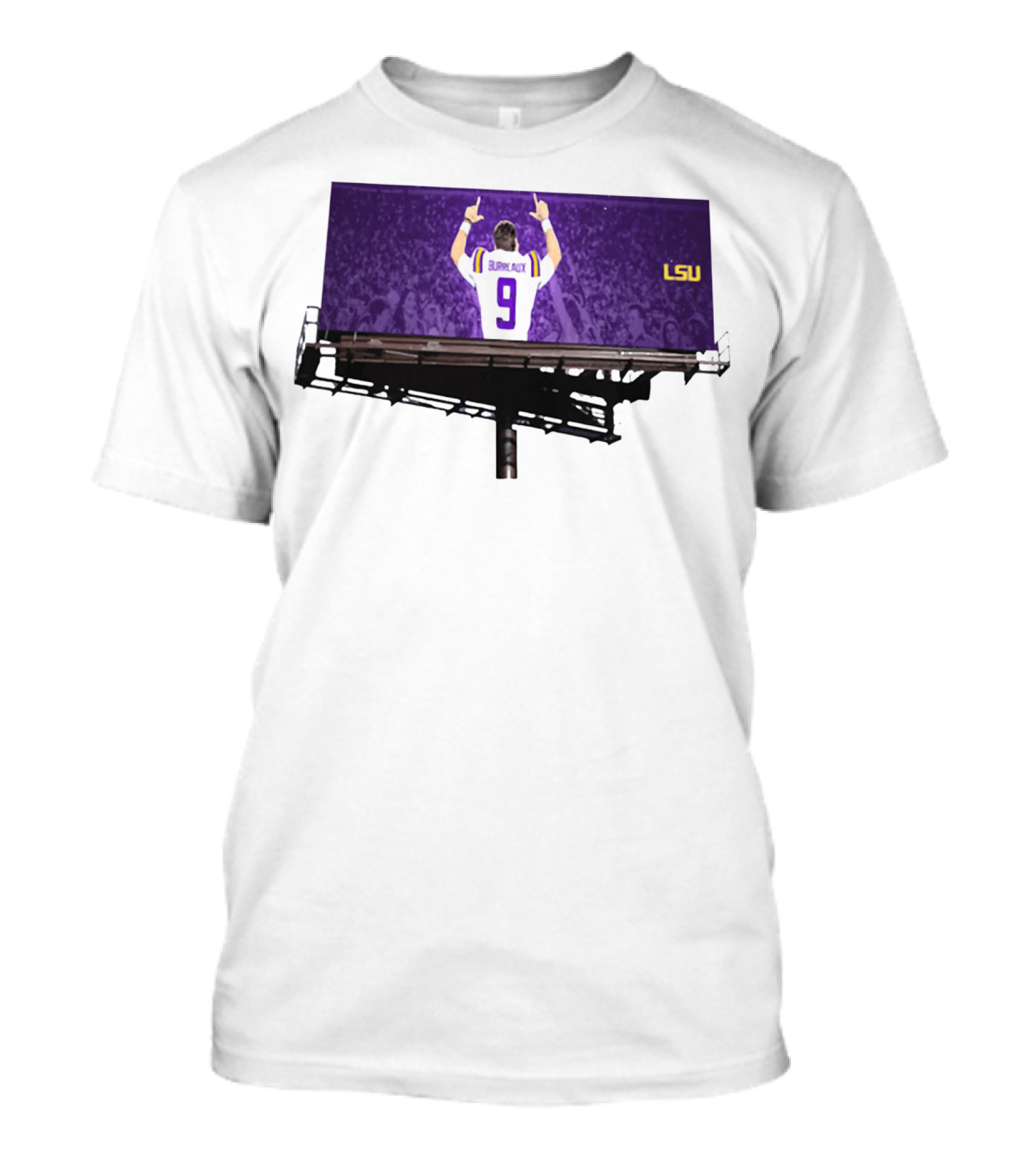 Joe Burreaux LSU Tigers Number 9 Football Fan Spirit T-Shirt