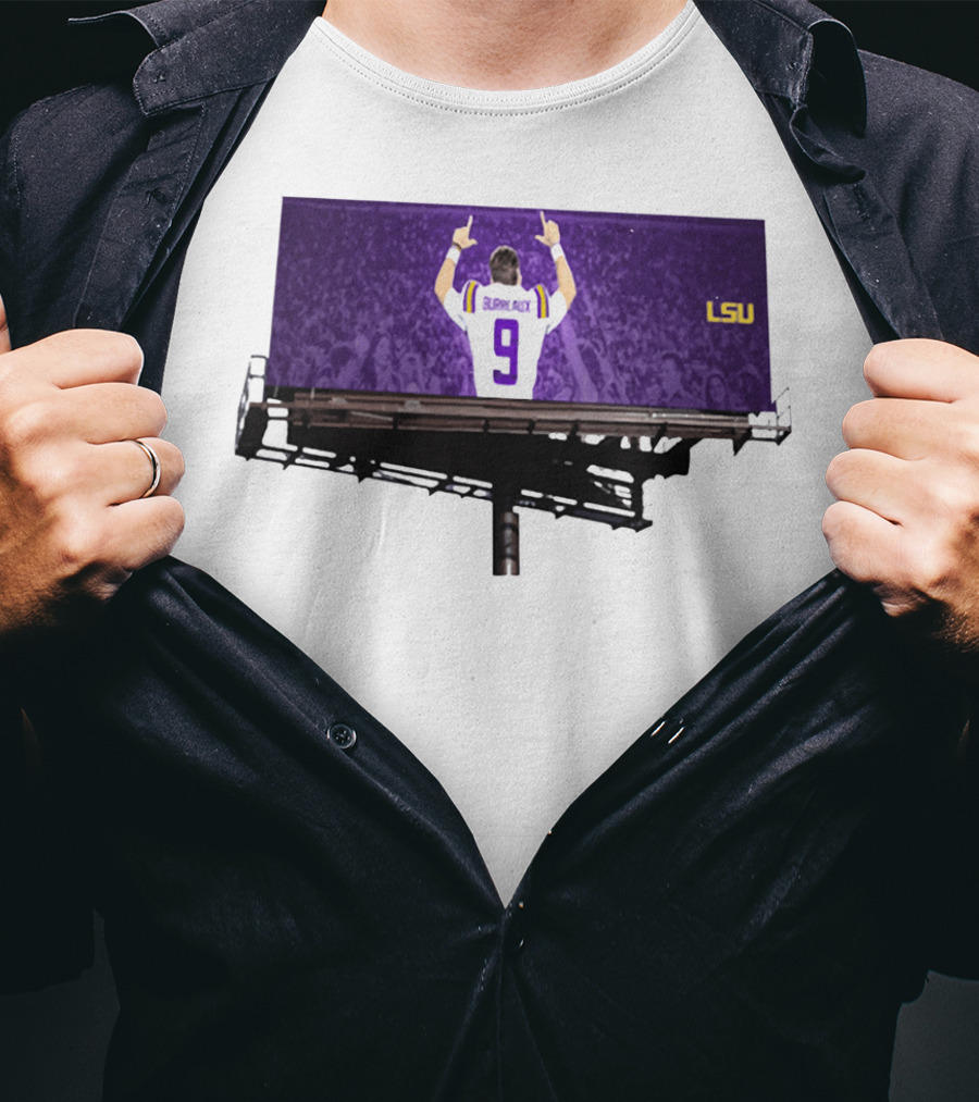Joe Burreaux LSU Tigers Number 9 Football Fan Spirit T-Shirt