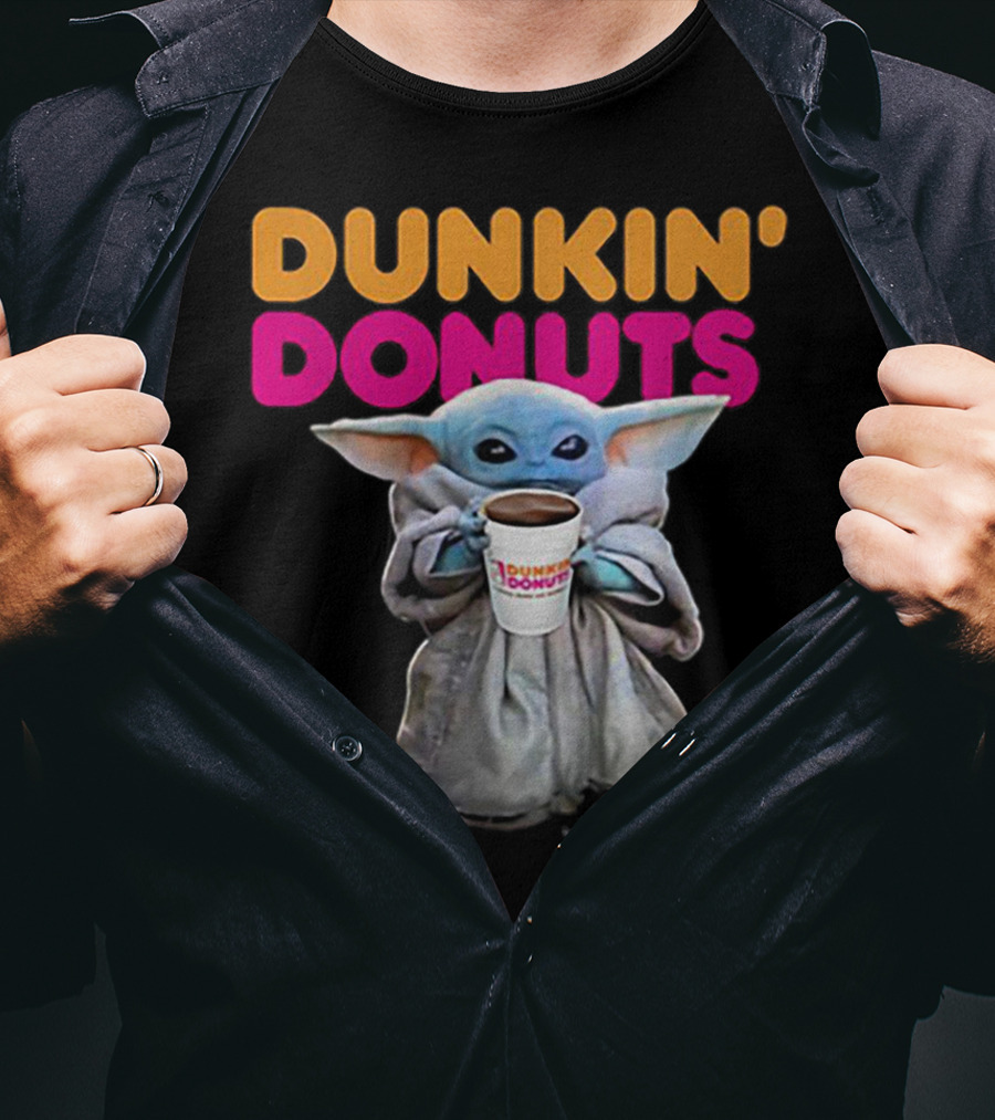 Dunkin' Donuts Baby Yoda Star Wars Coffee Cup T-Shirt