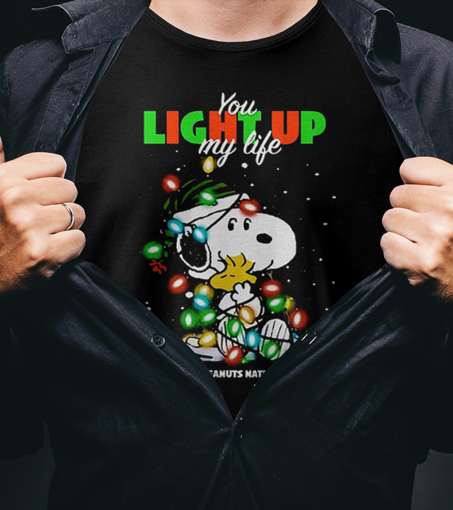 You Light Up My Life Snoopy Peanuts Nation Christmas Lights T-Shirt