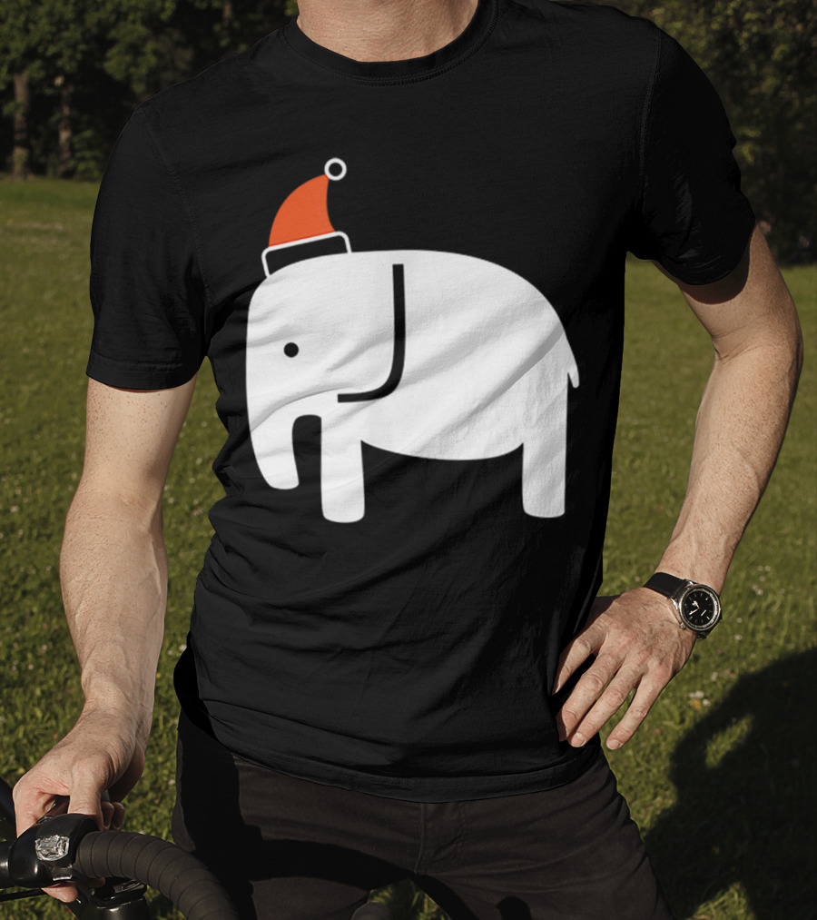 White Elephant Santa Hat Christmas T-Shirt