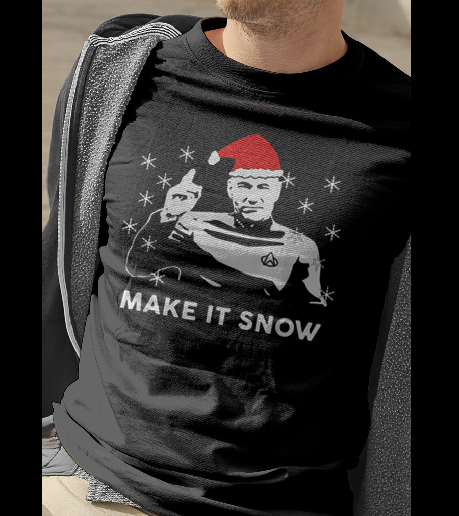 Star Trek Santa Make It Snow Christmas T-Shirt