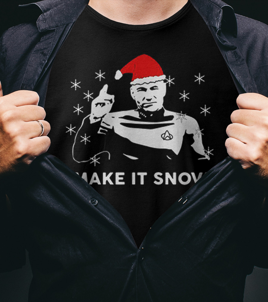Star Trek Santa Make It Snow Christmas T-Shirt